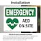 Signmission AED On Site With Symbol, 5 in W x Rectangle, Vinyl Decal OS-2PACK-EM-D-35-L-10289 - alternate 4